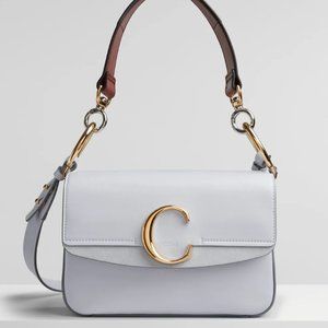 Chloe Calfskin C Double Carry Light Cloud